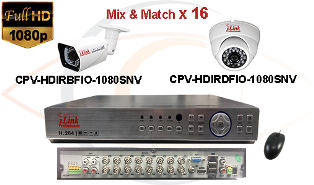 CCTV HD Security Camera System 5-in-1 1080p Standalone 16 Port DVR w/ 1080p HD Coax Cameras
